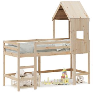 vidaXL Lit superpos&eacute; avec &eacute;chelle et toit sans matelas 80x200 cm