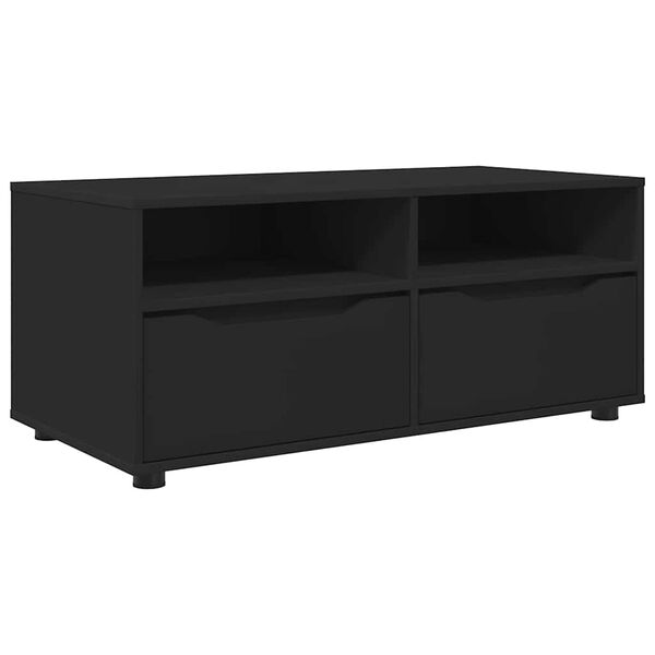 vidaXL Meuble TV avec tiroir Noir 100 x 48 x 43 cm Bois d'ing&eacute;nierie