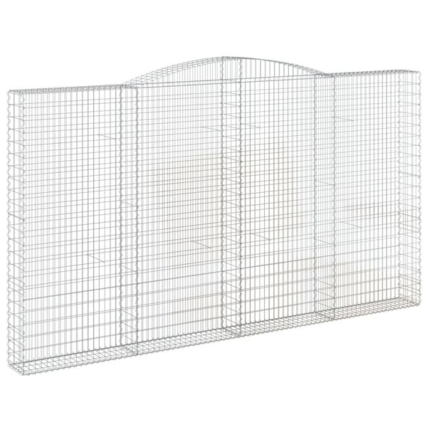 vidaXL Paniers à gabions arqués 10 pcs 400x30x220/240 cm Fer galvanisé