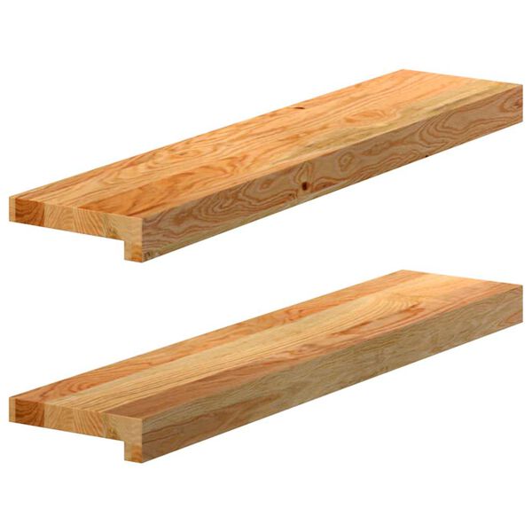 vidaXL Appuis de fen&ecirc;tre 2 pcs marron clair bois de ch&ecirc;ne massif