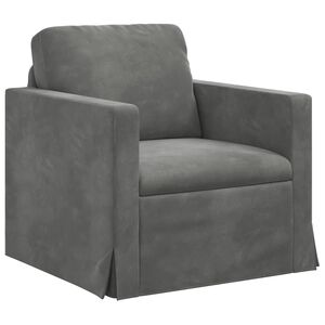 vidaXL Canap&eacute; Gris fonc&eacute; 78 x 78 x 80 cm Velours