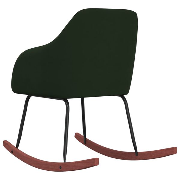 vidaXL Chaise &agrave; bascule Vert fonc&eacute; Velours