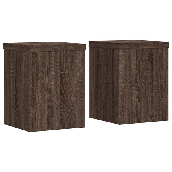 vidaXL Supports pour plantes 2 pcs ch&ecirc;ne marron bois d'ing&eacute;nierie