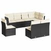 vidaXL Salon de jardin 8 pcs avec coussins noir r&eacute;sine tress&eacute;e