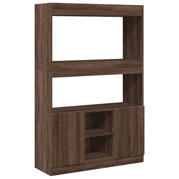 vidaXL Buffet haut ch&ecirc;ne marron 92x33x140 cm bois d'ing&eacute;nierie