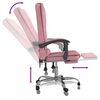 vidaXL Fauteuil de massage inclinable de bureau Rose Velours