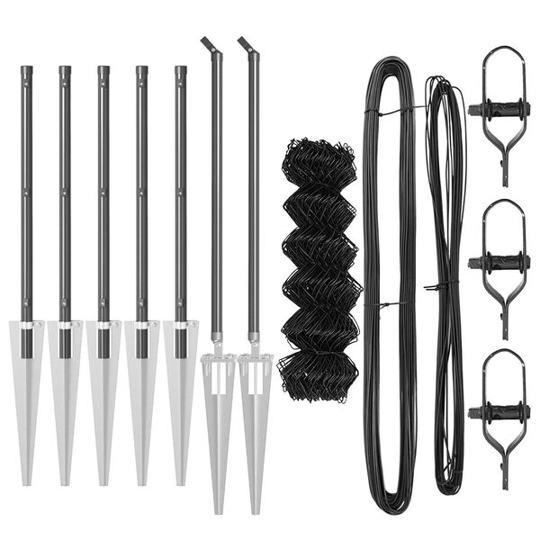 vidaXL Poteau de cl&ocirc;ture. Gris 10 x 1 m (maille de 40 x 40 mm)