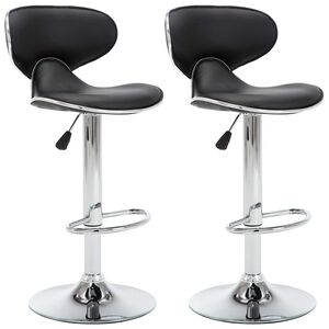 vidaXL Tabourets de bar 2 pcs noir similicuir