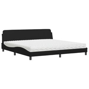 vidaXL Lit avec matelas Dover noir 200x200 cm similicuir