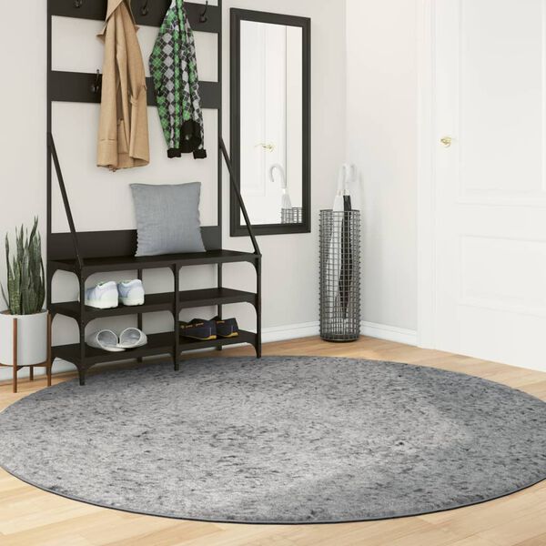 vidaXL Tapis shaggy PAMPLONA poils longs moderne gris &Oslash; 200 cm