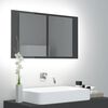 vidaXL Armoire à miroir de bain à LED Gris brillant Acrylique