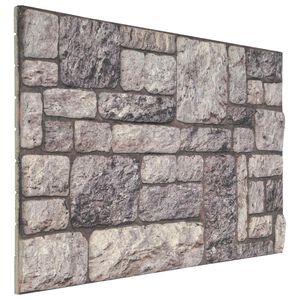 vidaXL Panneaux muraux 10 pc 100 x 50 cm Gris et blanc Mousse EPS