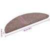 vidaXL Tapis d'escalier auto-adh&eacute;sifs 10 pi&egrave;ces 56 x 17 x 3 cm Marron clair Demi-rond