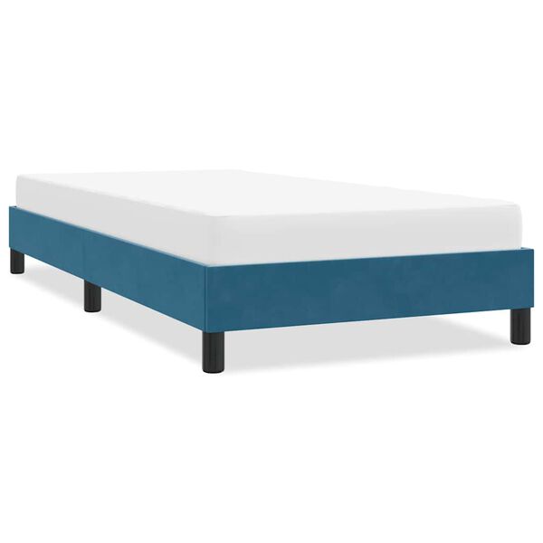 vidaXL Cadre de lit sans matelas bleu fonc&eacute; 90x220 cm velours