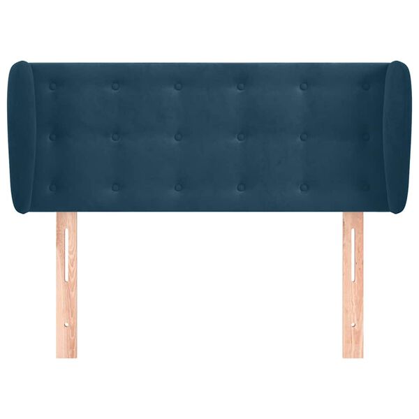 vidaXL T&ecirc;te de lit avec oreilles Bleu fonc&eacute; 83x23x78/88 cm Velours