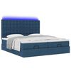 VidaXL Cadre de lit ottoman avec matelas bleu 180x200 cm tissu