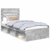 vidaXL Cadre de lit avec t&ecirc;te de lit Gris B&eacute;ton 90 x 190 cm Pin massif