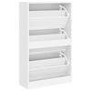 vidaXL Armoire &agrave; chaussures Blanc 63x24x103 cm Bois d'ing&eacute;nierie