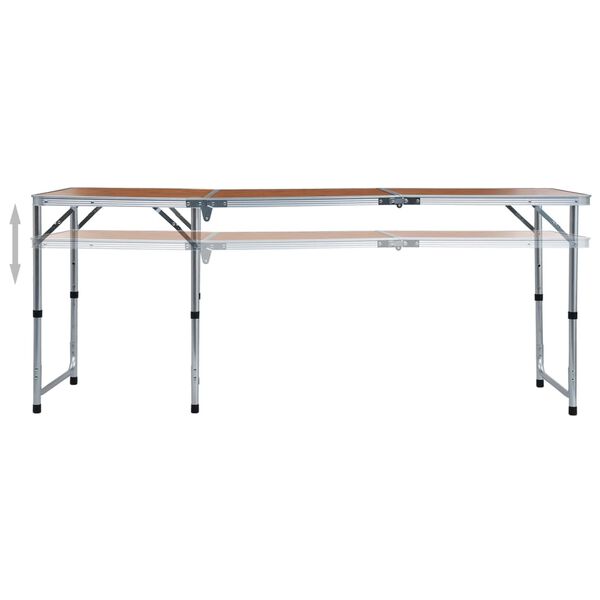 vidaXL Table pliable de camping Aluminium 180x60 cm