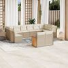 vidaXL Salon de jardin avec coussins 12 pcs beige r&eacute;sine tress&eacute;e