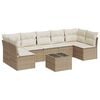 vidaXL Salon de jardin avec coussins 8 pcs beige r&eacute;sine tress&eacute;e