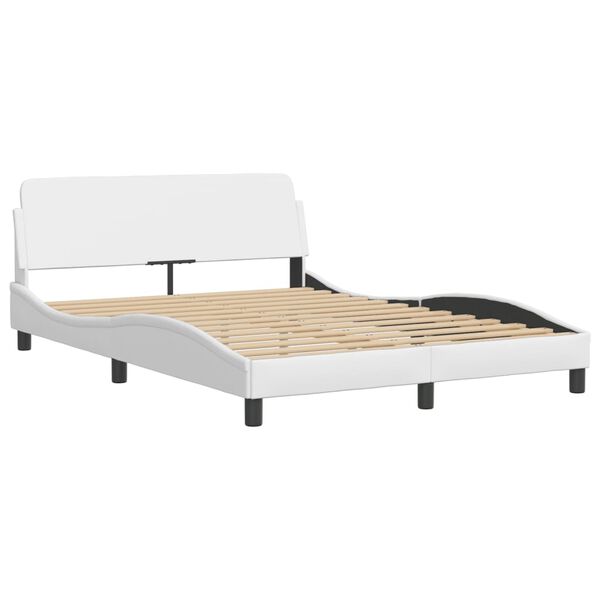 vidaXL Cadre de lit sans matelas Zadar blanc 140x190 cm similicuir