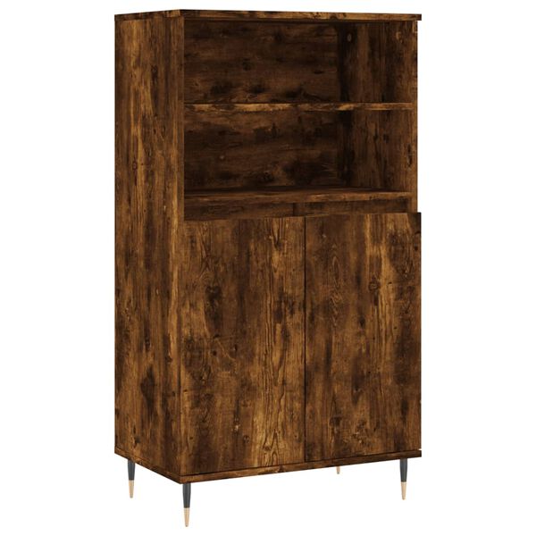 vidaXL Buffet haut Ch&ecirc;ne fum&eacute; 60x36x110 cm Bois d'ing&eacute;nierie