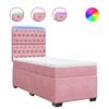 vidaXL Sommier &agrave; lattes de lit avec matelas Rose 90x200 cm Velours