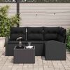 vidaXL Ensemble de canapé de jardin 5 pcs Noir polyrotin