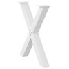 vidaXL Pieds de table &agrave; manger en forme de X, 2 pi&egrave;ces, blanc, 80 x (72-73) cm, acier