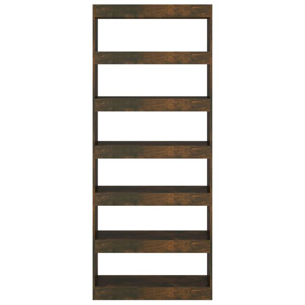 vidaXL Biblioth&egrave;que/S&eacute;parateur de pi&egrave;ce Ch&ecirc;ne fum&eacute; Bois d'ing&eacute;nierie