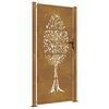 vidaXL Portail de jardin 100x175 cm en acier Corten avec motif arbre