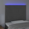 vidaXL Tête de lit à LED Gris foncé 80x5x118/128 cm Velours