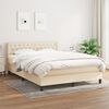 vidaXL Sommier &agrave; lattes de lit avec matelas Cr&egrave;me 140x190 cm Tissu