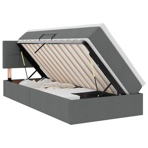 vidaXL Lit avec rangement et matelas Gris fonc&eacute; 90 x 190 cm