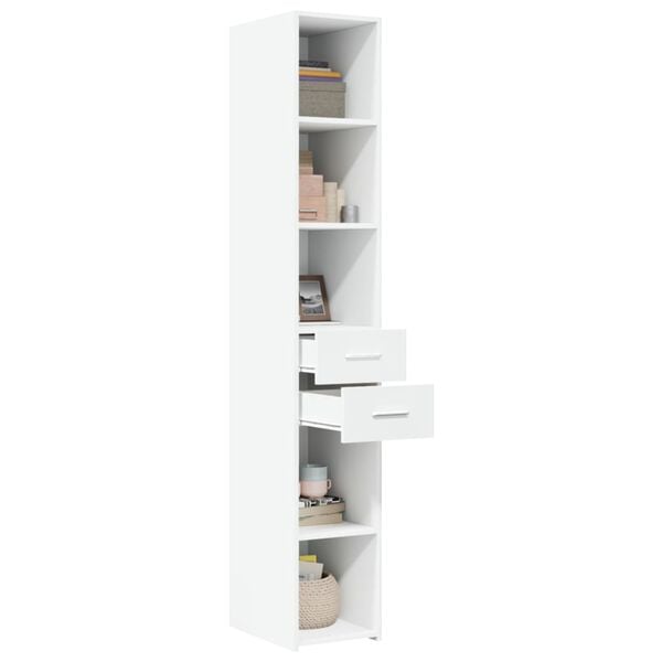 vidaXL Buffet haut blanc 30x42,5x185 cm bois d'ingénierie