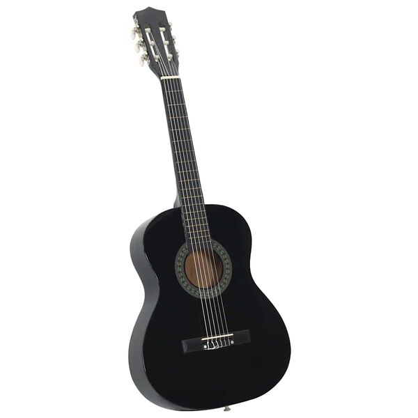 vidaXL Jeu de guitare classique pour débutants 8 pcs noir 3/4 36"