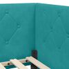 vidaXL Cadre de lit d'angle Turquoise 80 x 200 cm Velours