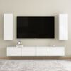 vidaXL Meuble TV Blanc brillant 30,5x30x90 cm Bois d&rsquo;ing&eacute;nierie