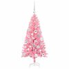 vidaXL Sapin de No&euml;l avec 150 LED avec support Rose 120 cm PVC