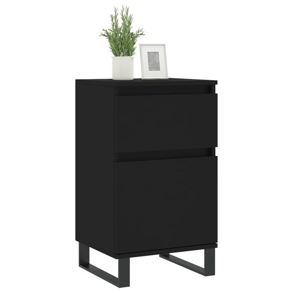 vidaXL Buffets 2 pcs noir 40x35x70 cm bois d’ingénierie