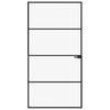 vidaXL Porte d'int&eacute;rieur Noir 102x201,5 cm Tremp&eacute; verre aluminium fin