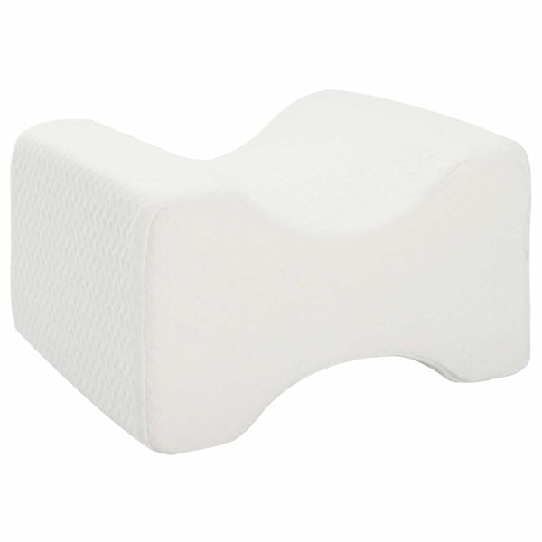 vidaXL Knee Pillow Blanc Mousse &agrave; m&eacute;moire et polyester