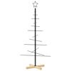 vidaXL Arbre de No&euml;l en m&eacute;tal avec base en bois noir 120 cm