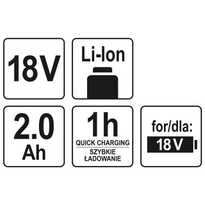 YATO Batterie Li-Ion 2,0Ah 18V