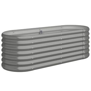 vidaXL Lit sur&eacute;lev&eacute; de jardin Acier galvanis&eacute; 114x40x36 cm gris