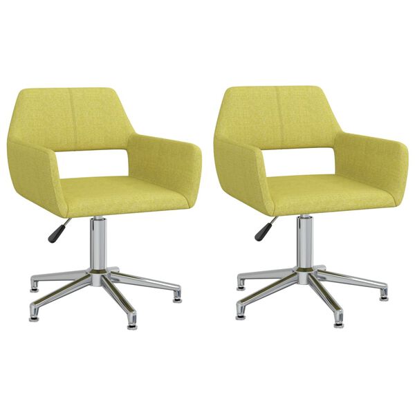 vidaXL Chaises pivotantes &agrave; manger lot de 2 vert tissu