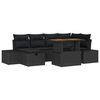 vidaXL Ensemble de canap&eacute; de jardin 7 pc Noir polyrotin