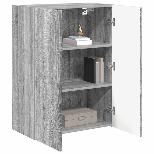 vidaXL Meuble TV mural Gris Sonoma 59,5 x 31 x 80 cm Bois d'ing&eacute;nierie