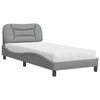 vidaXL Lit avec matelas Hvar gris clair 80x200 cm tissu